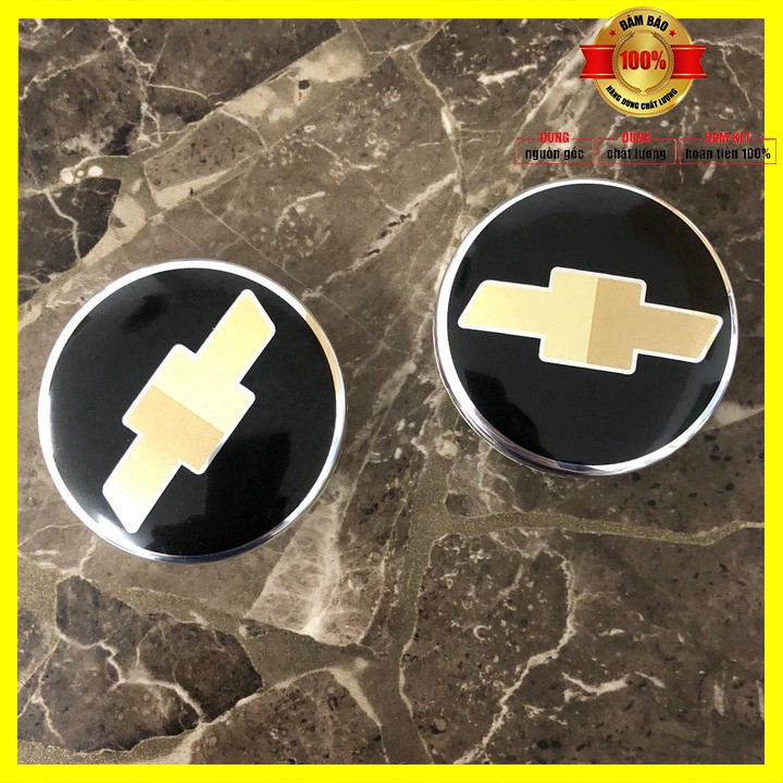 01 chiếc Logo chụp mâm bánh xe ô tô Chevrolet có đường kính lỗ lắp 63mm CRZ63