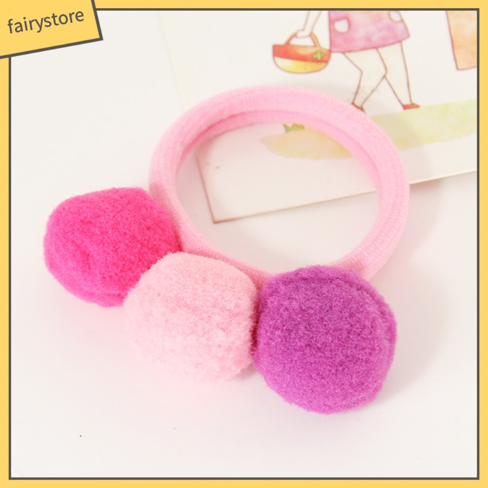 Dây Buộc Tóc Trang Trí Bóng Lông Xinh Xắn Cho Nữ