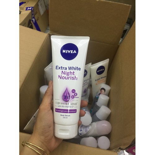 Serum Dưỡng Thể Trắng Da Ban Đêm Nivea 180ml