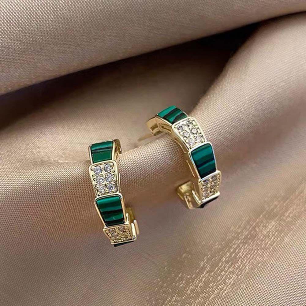 Bông Tai Tròn VANES1 Hình Chữ C Phong Cách Hàn Quốc Cho Nữ