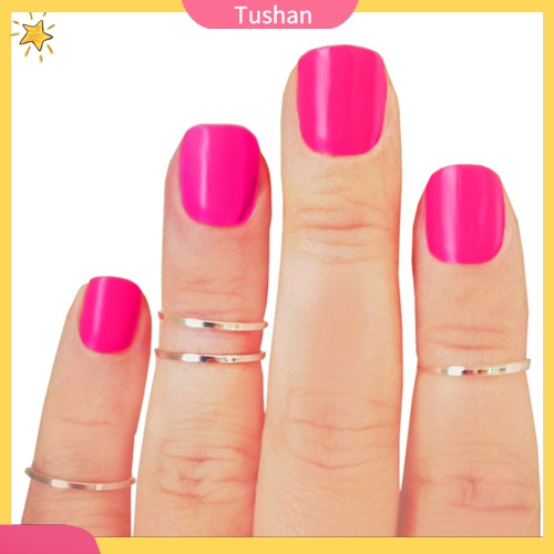 Bộ 5 nhẫn midi hợp kim kiểu dáng thời trang