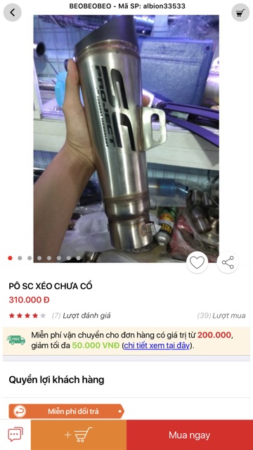 Pô SC xéo full cổ bầu