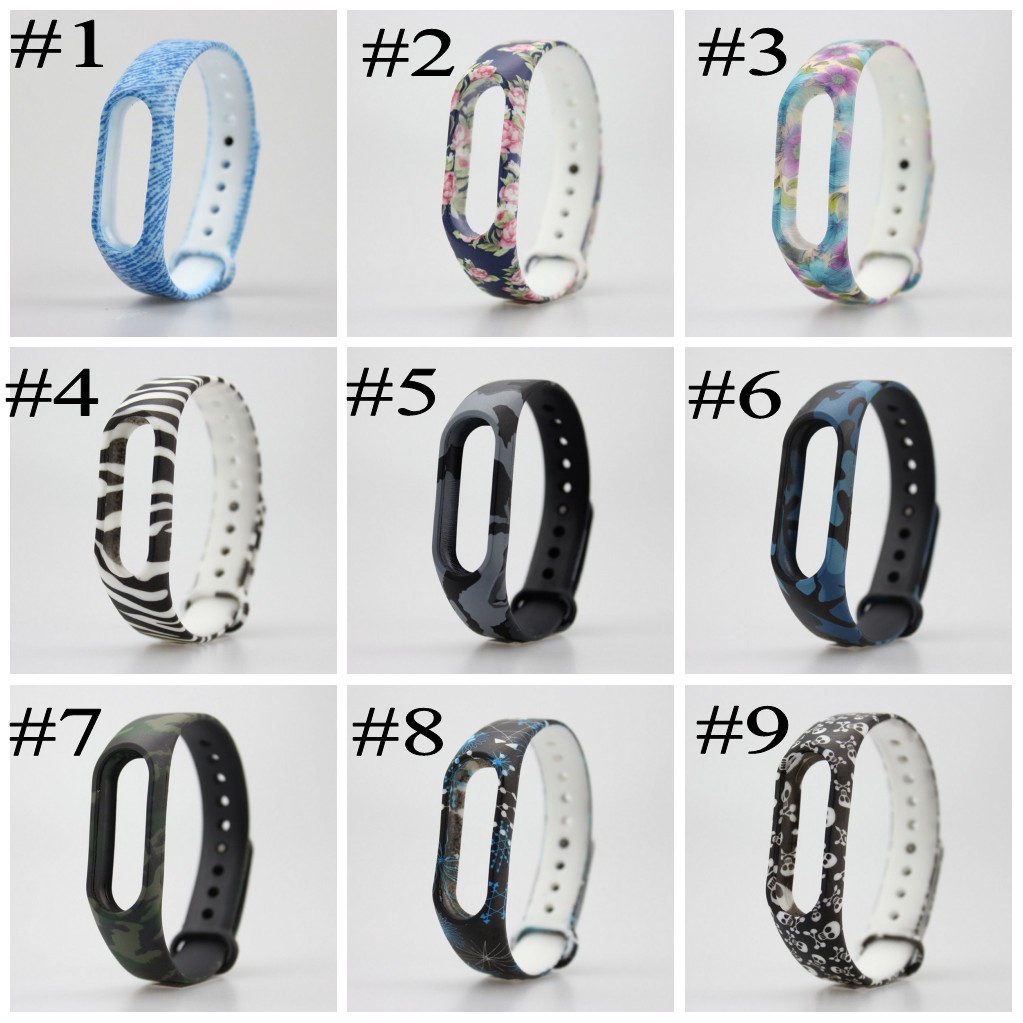 【P&amp;T】(Dây đồng hồ)9 Colors Wrist Strap for Xiaomi Mi Band 2 Silicone Replacement Wrist Strap  Bangle WristBand