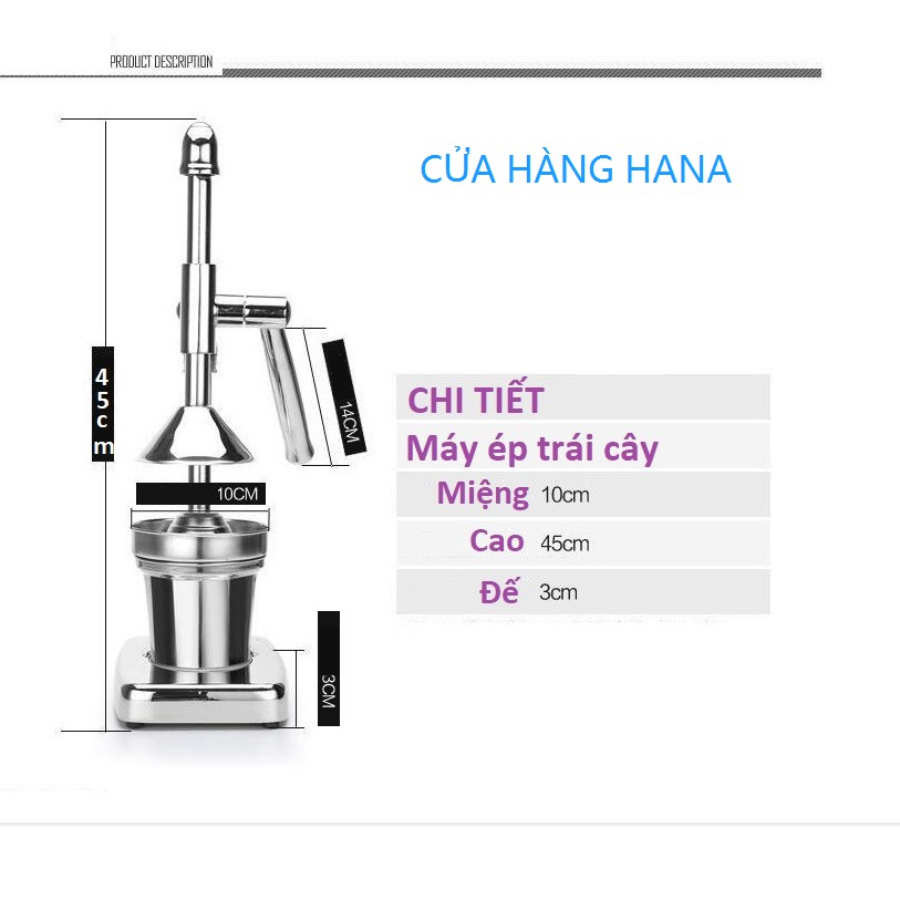 Máy ép cam inox bằng tay