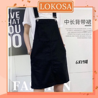Váy Yếm Nữ LOKOSA Đầm Yếm 2 Dây Phong Cách Vintage Thiết Kế Ngắn Xinh Chất Kaki Ba Màu Trắng Đen Xanh QD026