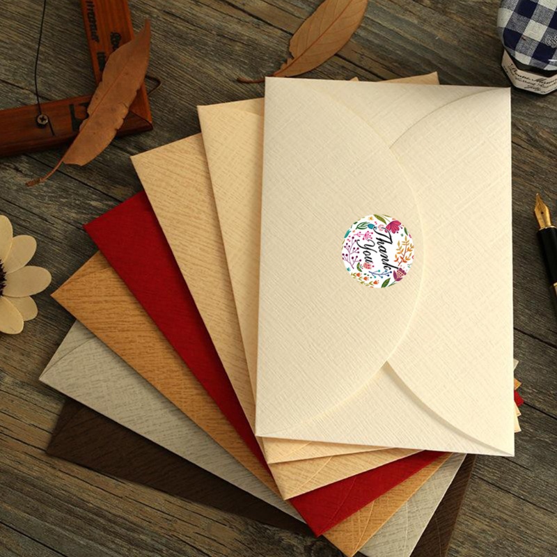 Set 60 Tờ Nhãn Dán Tròn In Chữ Thank You Nhiều Màu Sắc