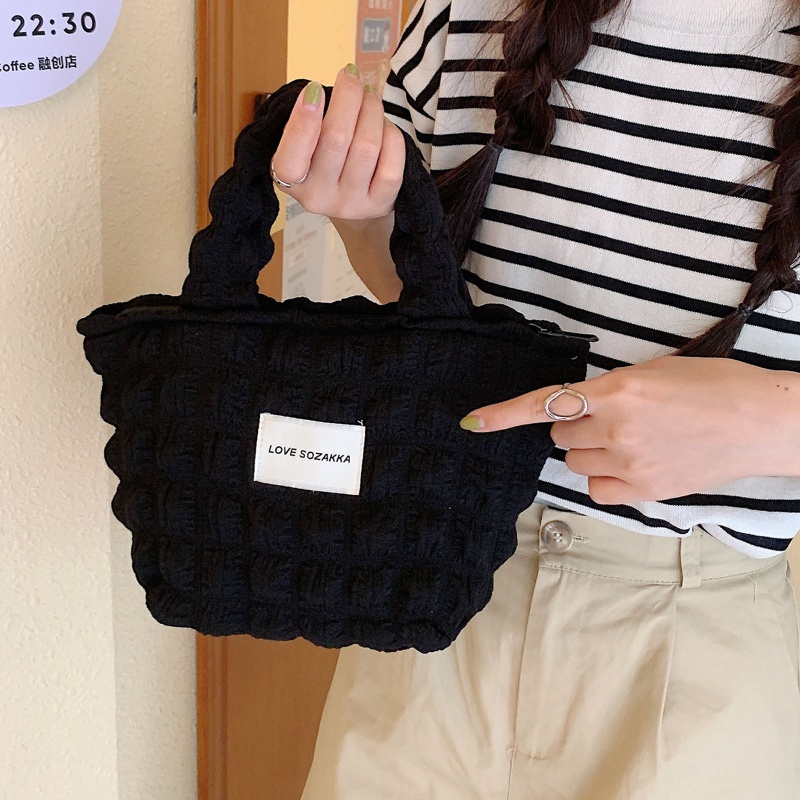 Túi Xách Đeo Vai Vải Canvas Kiểu Tote Nhỏ Nhắn Dễ Thương Cho Bạn Gái