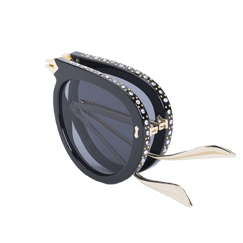 Kính Mát Gấp Gọn Đính Đá Thời Trang Cho Nam Nữ Yjz0