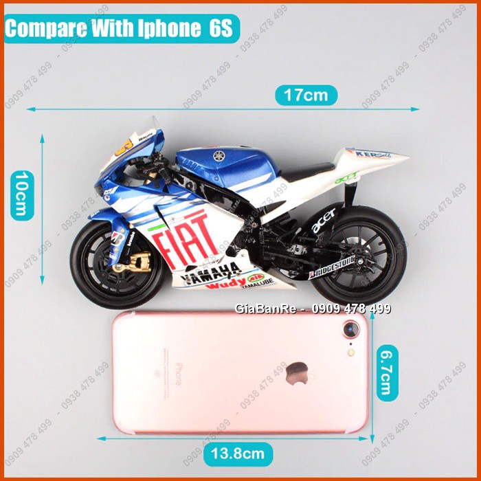 Xe Mô Hình Yamaha M1 Gp Fiat - No46 - Rossie Newray - Tỉ Lệ 1:12 - 8739 - Không Hộp Giấy
