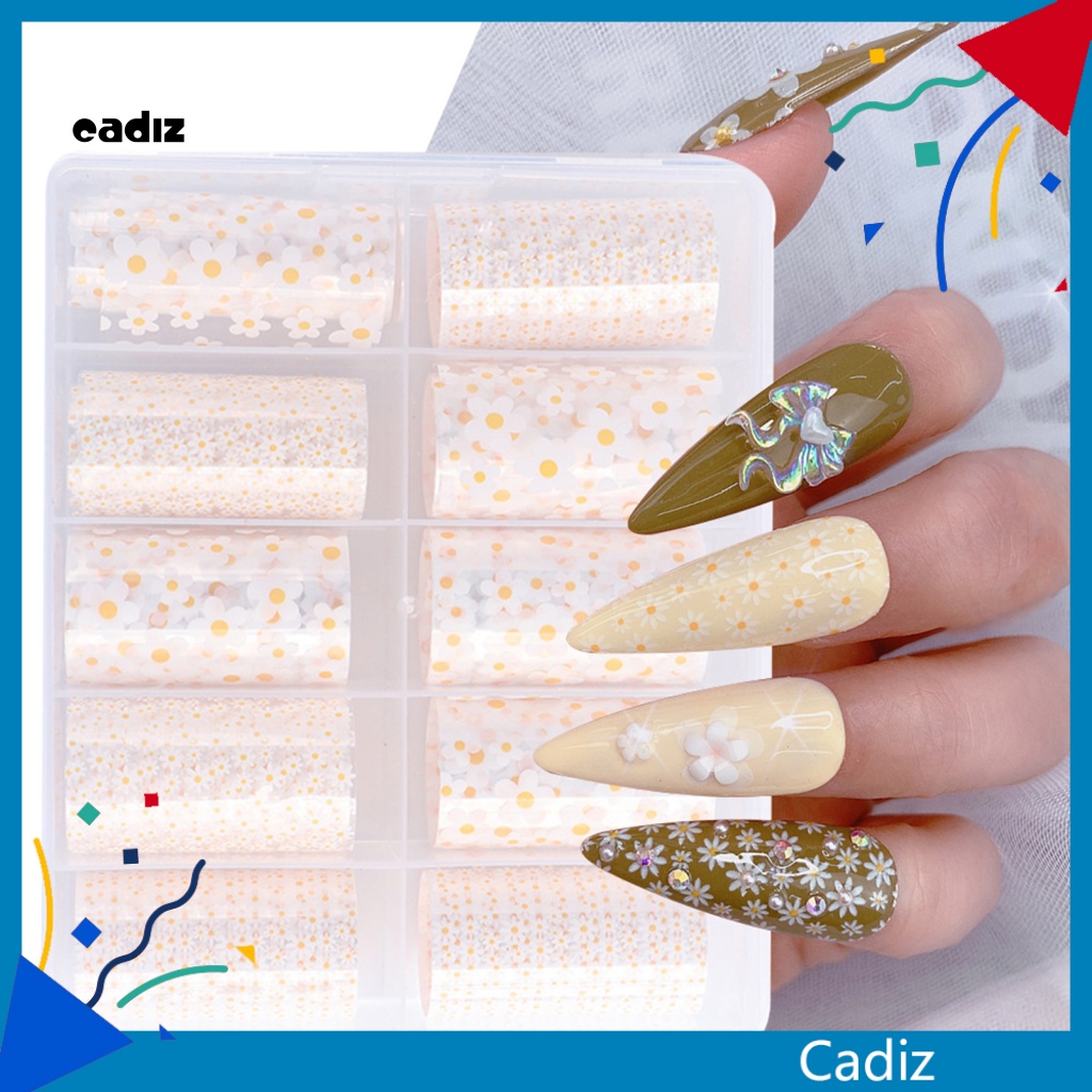 Miếng Dán Trang Trí Móng Tay Chuyển Đổi Họa Tiết Hoa Lâu Trôi Không Mùi