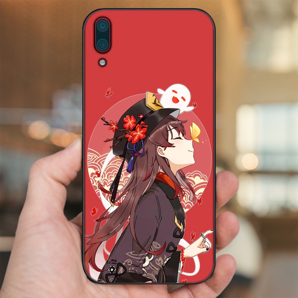 Ốp lưng Huawei Y7 Pro 2019 viền đen in hình Hutao Genshin Impact