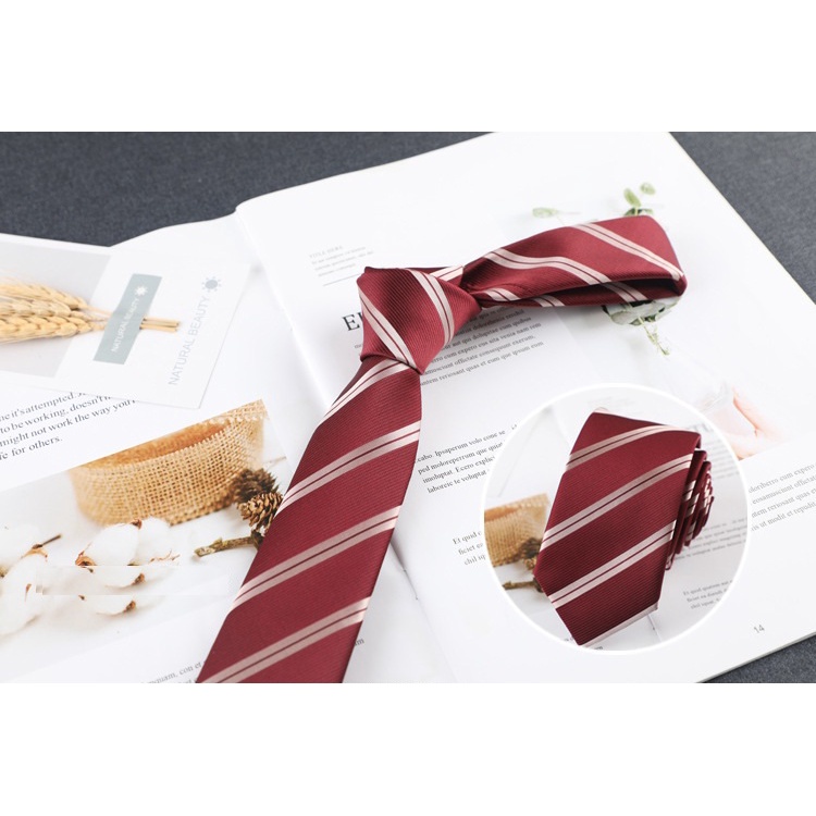 Cà vạt chú rể bản nhỏ 6cm, Calavat cao cấp, Cravat phong cách Hàn Quốc, Cavat dự tiệc CV-6406