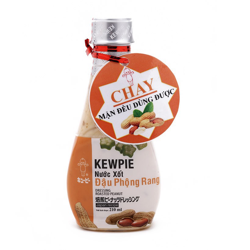 Nước sốt đậu phộng rang Kewpie keto chai 210ml date 2022