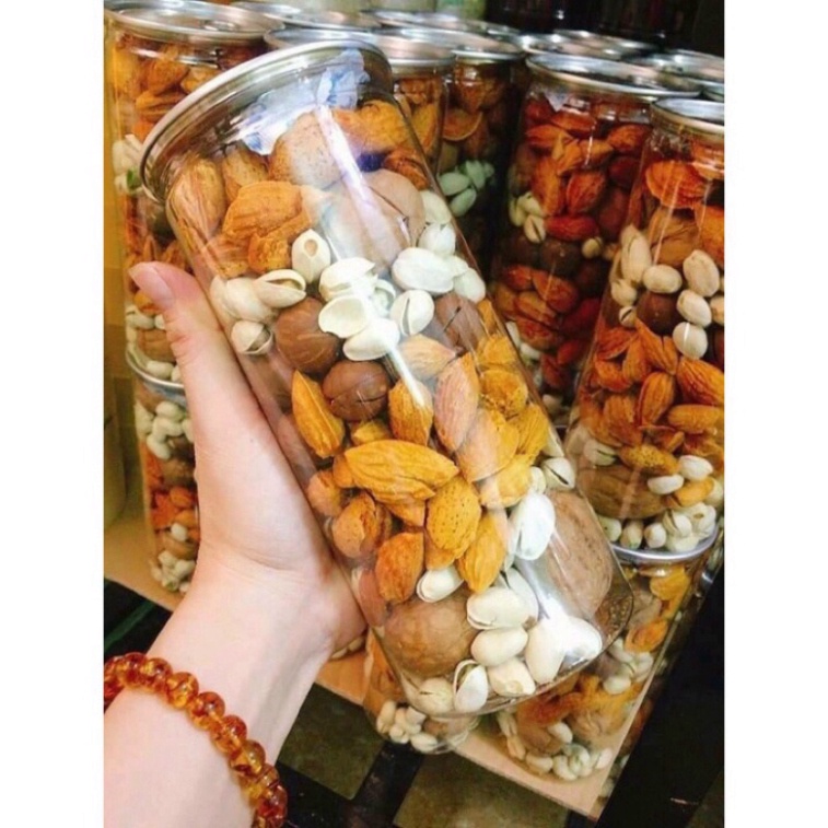 Hạt khô mix tứ hạt dinh dưỡng hũ Pet 500gr