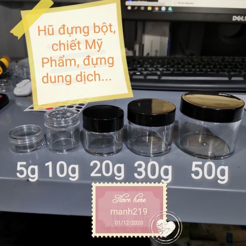 Hũ nhựa chiết dung dịch Bột, Mỹ phẩm