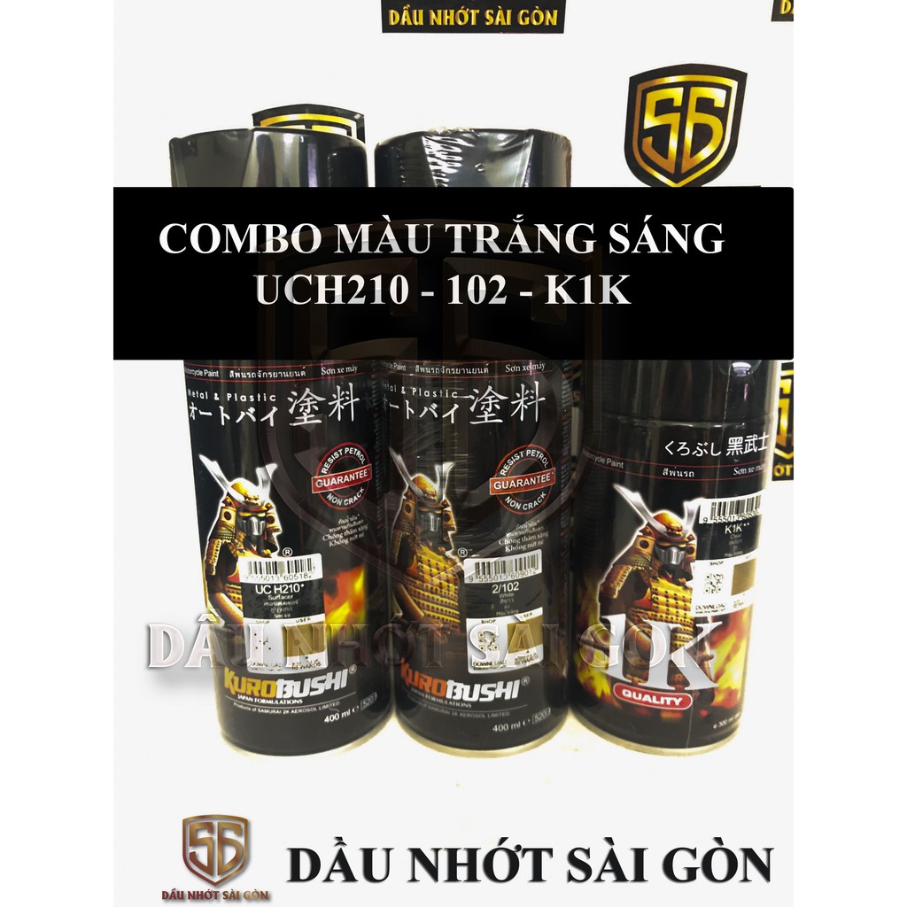 [ COMBO BÓNG K1K ] SƠN SAMURAI SƠN XỊT MÀU TRẮNG TINH KHÔI UCH210 - 102 - K1K