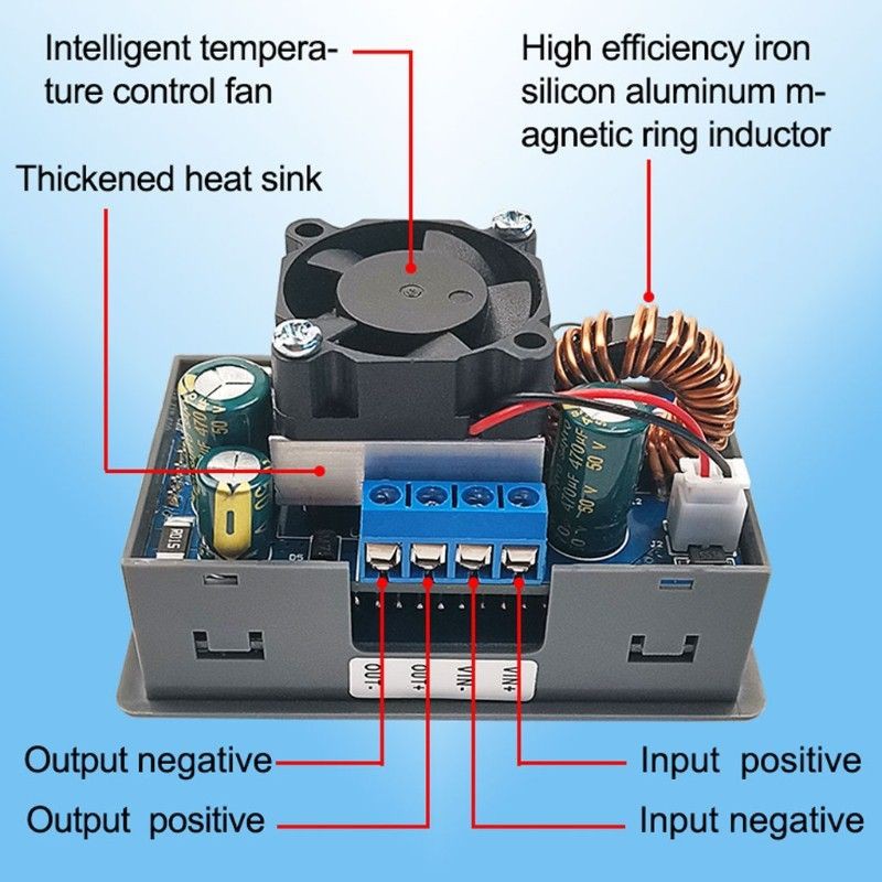 Mạch Buck-Boost ZK-5KX, WZ5005L (hạ áp - tăng áp) 6-&gt;36V có màn hình và chiết áp điều chỉnh