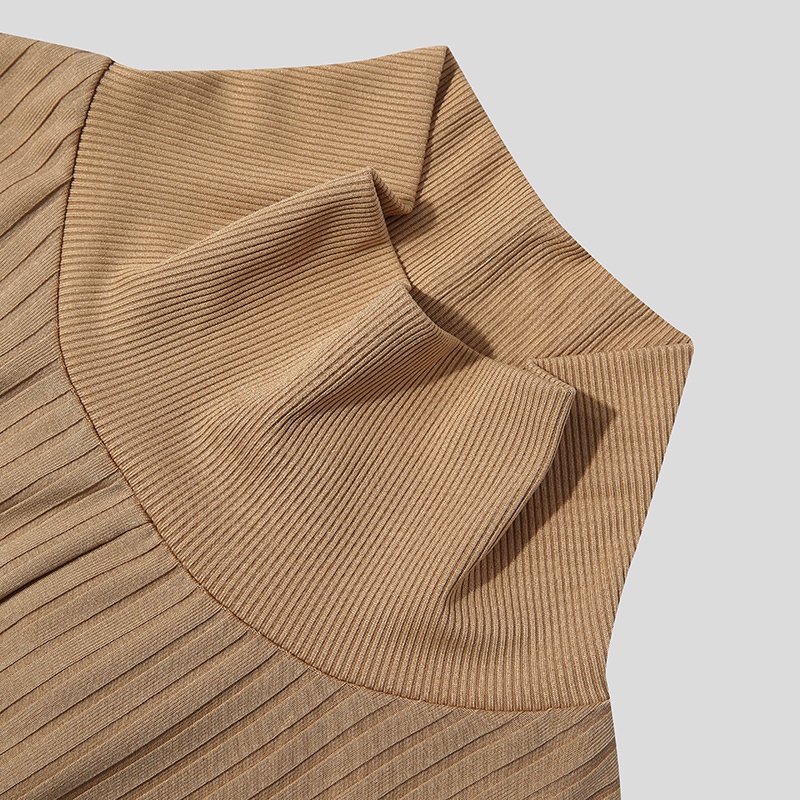 Áo sweater dệt kim INCERUN dáng rộng màu trơn cổ cao tay cánh dơi thoải mái thời trang cho nam