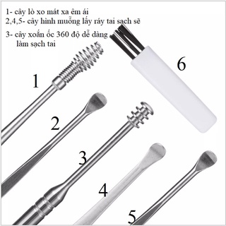 Bộ 5 Dụng Cụ Lấy Ráy Tai iNox (Hộp Nhựa CÓ TEM)