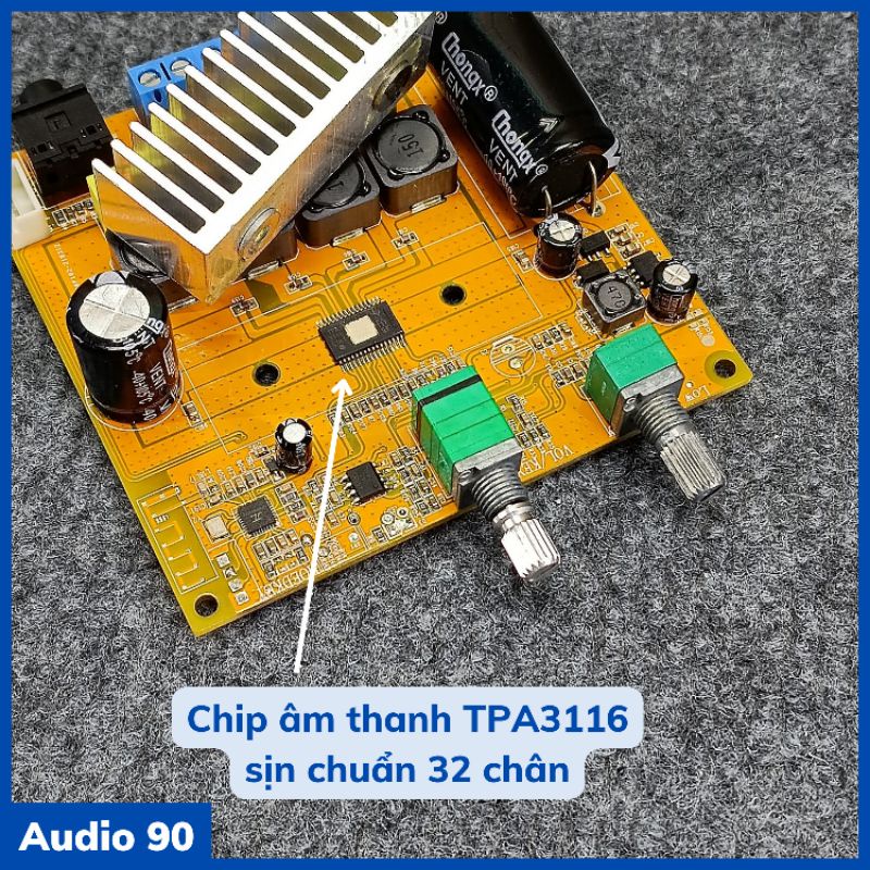 Mạch khuếch đại âm thanh 12v - 24v class d 2 kênh 50w + 50w  sử dụng chip TPA3116 chuẩn 32 chân