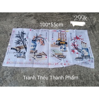 (Đã thêu) Tranh thêu tứ quý 4 mùa xuân hạ thu đông mini