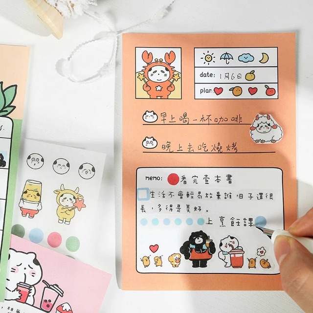 Set note ghi chú nhiều mục đích sử dụng kèm stickers