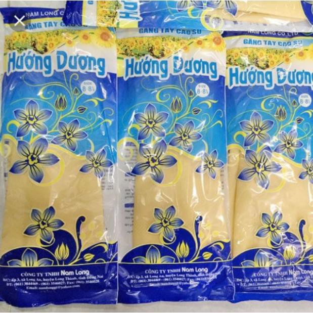 Găng tay, bao tay cao su rửa chén, bát bảo vệ da tay thương hiệu hướng dương ( size 8 -8-1/2)