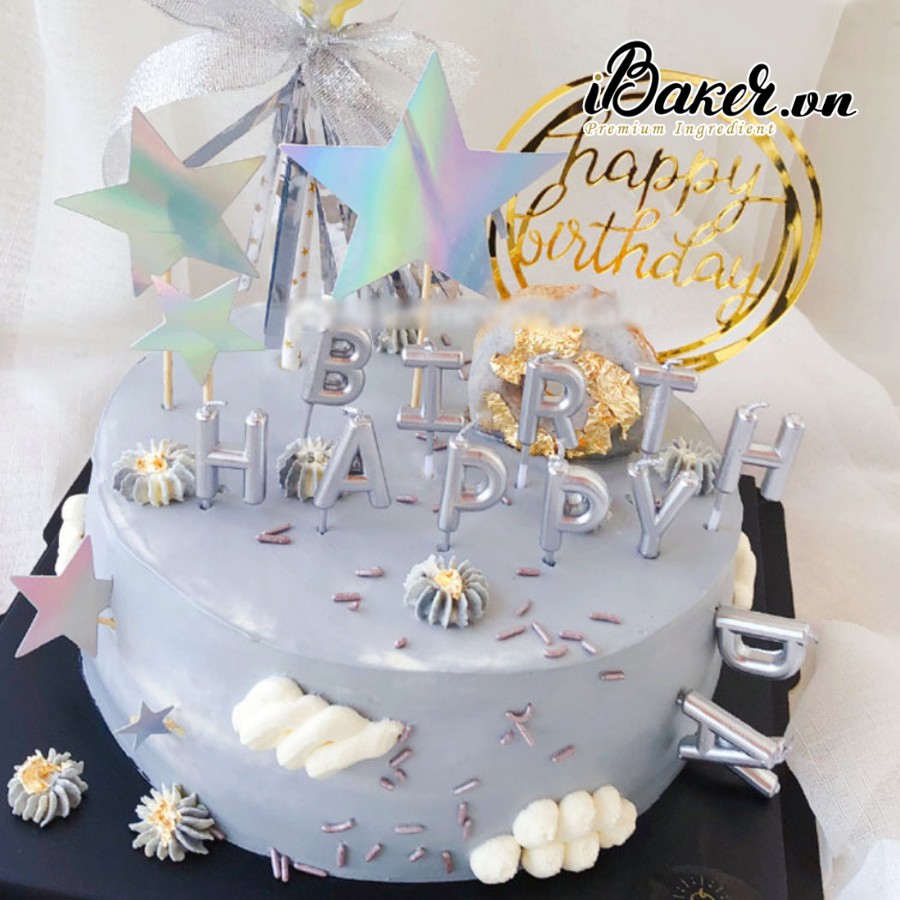 Nến chữ Happy Birthday trang trí bánh kem