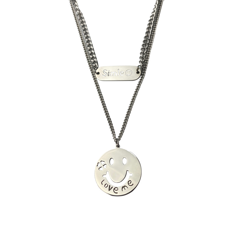 Vòng cổ nhiều lớp phối mặt hình mặt cười thời trang