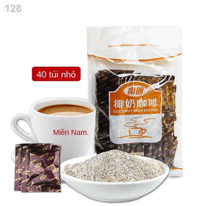 FCà phê rang than đặc sản miền nam Hải Nam 340g680g bột cà phê sữa dừa hòa tan ba trong một cho sinh viên đi làm