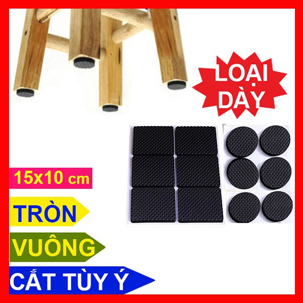 Combo 2 Miếng Cao Su Dán 15x10 cm, Miếng Lót Đệm Chân Bàn Ghế