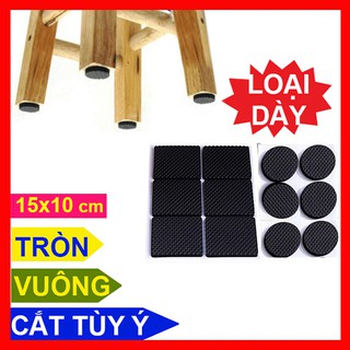 Combo 2 Miếng Cao Su Dán 15x10 cm, Miếng Lót Đệm Chân Bàn Ghế