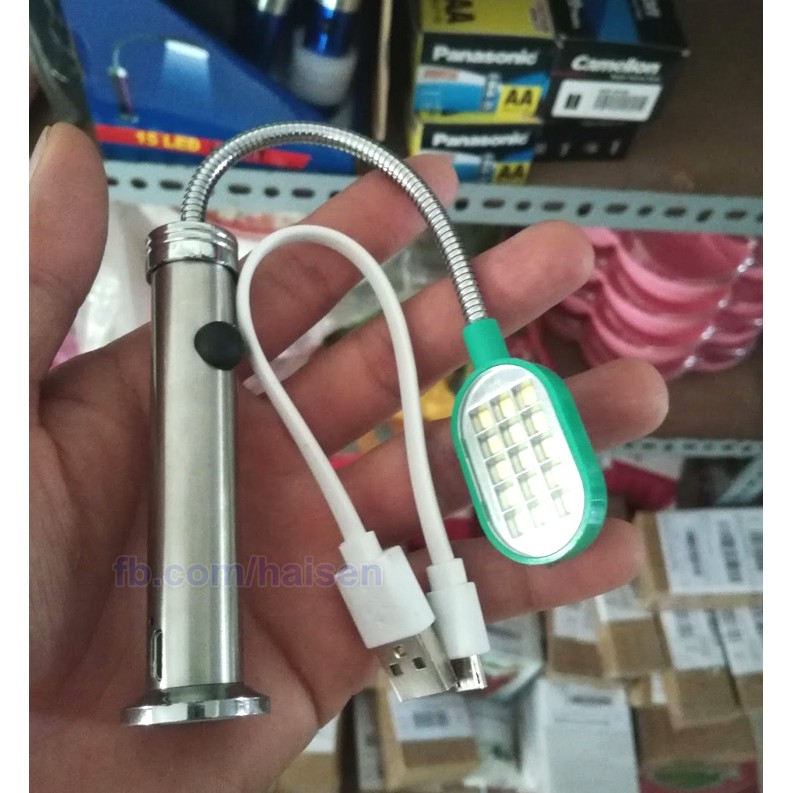 Đèn led sạc 15  bóng uốn dẻo đế hít nam châm