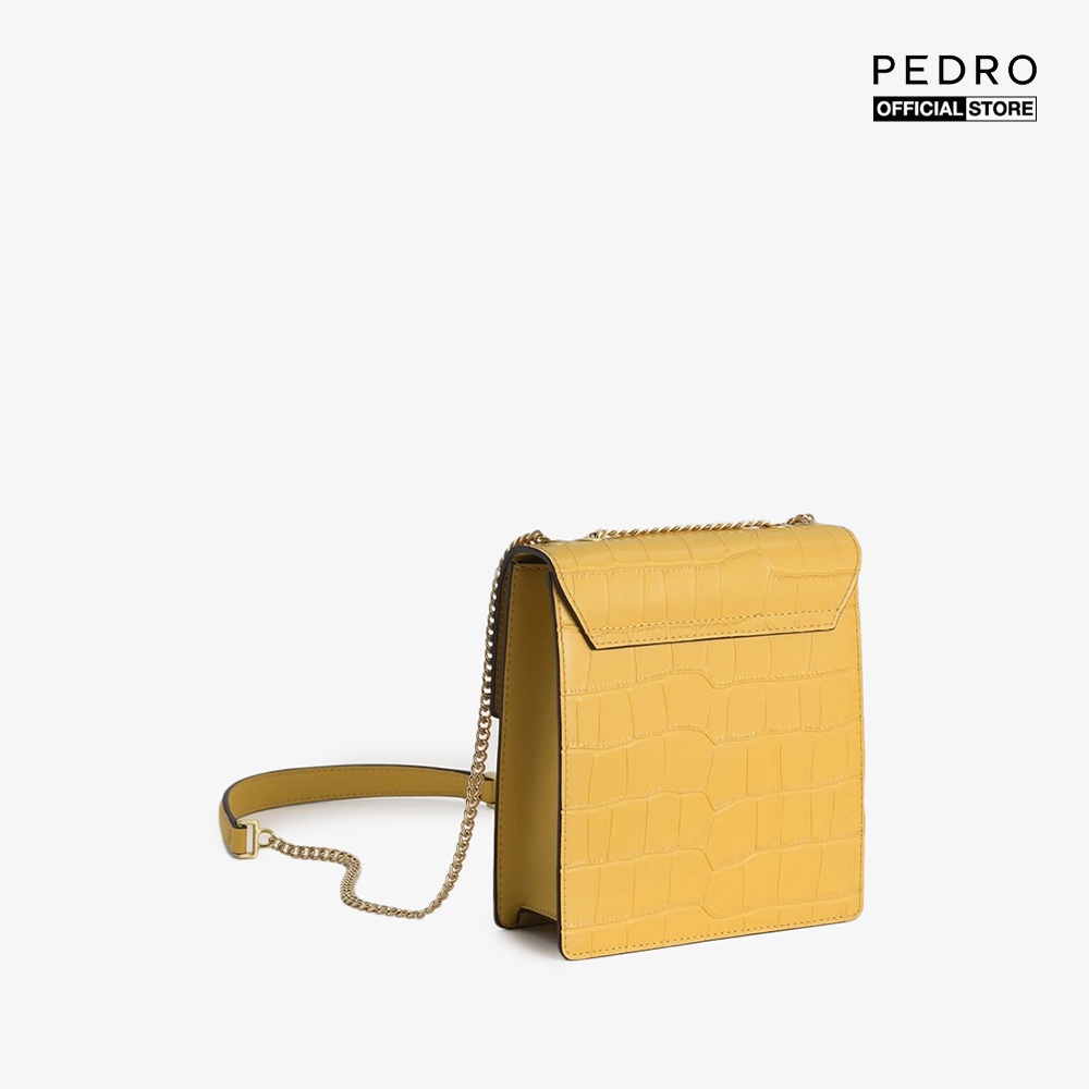 PEDRO - Túi đeo chéo nữ phom vuông Croc Effect Leather Shoulder PW2-76610043-23