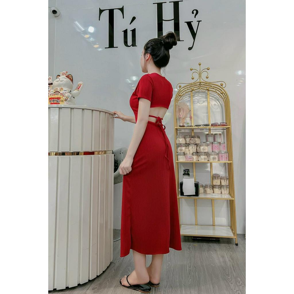 Đầm ôm Hở lưng, Đầm Body thun gân, đầm thiết kế thun gân,đầm maxi