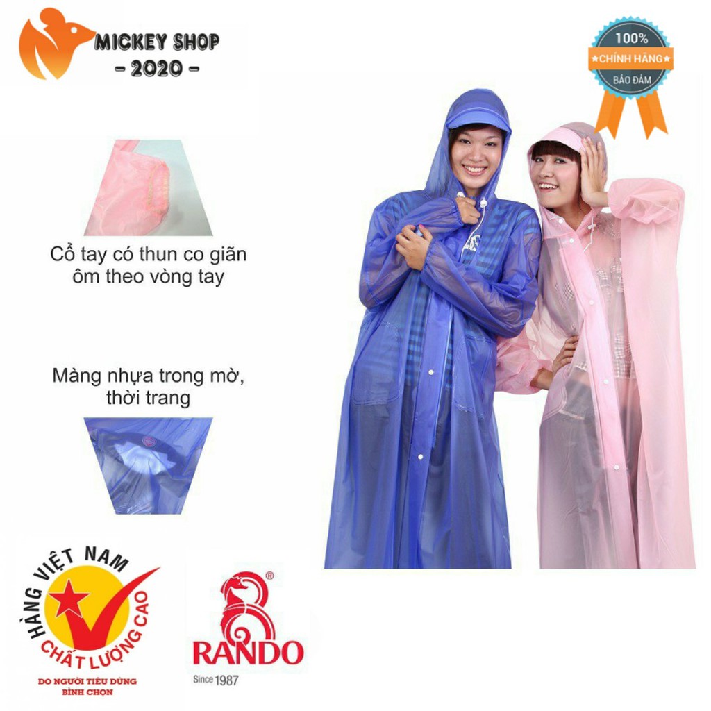 [ MUA NHIỀU ] Áo Mưa Rando Poncho Dây Kéo Trong Nhiều Màu APPC-09