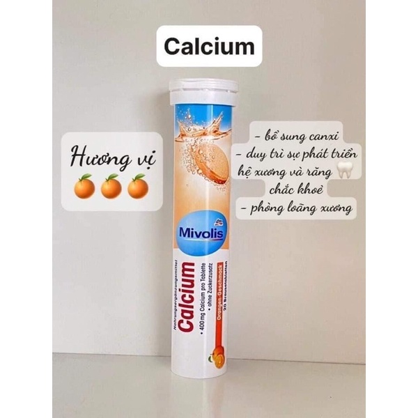 Viên sủi Mivolis Vitamin C Đức ống 20 viên hỗ trợ tăng cường hệ miễn dịch - Gemizy Shop