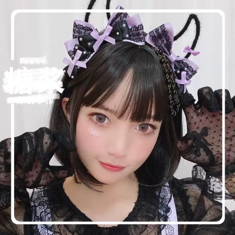 YASLC0028-Bờm tóc lolita ác quỷ halloween brand Syrup