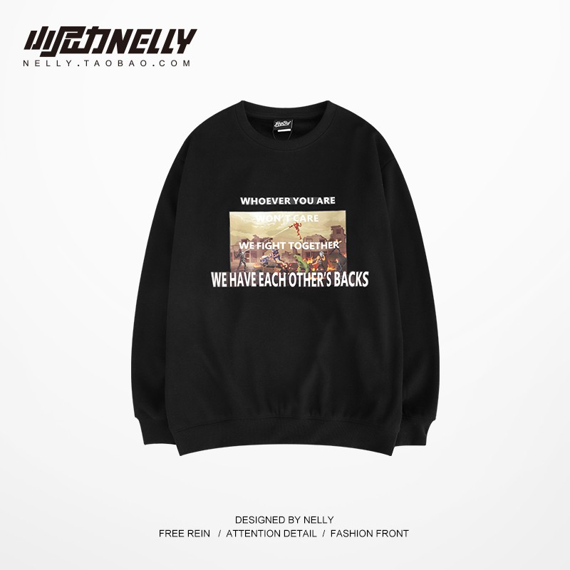 [Mã WASTMAY giảm 15% tối đa 30K đơn 150K] [NY1269] Áo nỉ dài tay cổ tròn in hình Trận Chiến (NELLY) | BigBuy360 - bigbuy360.vn