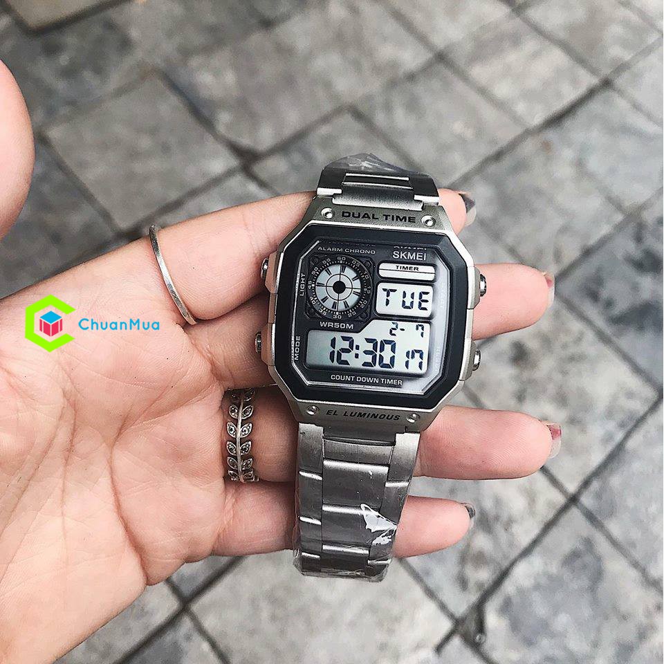 Đồng Hồ Nam Điện Tử SKMEI 1335 EL Luminous DHA508 - Silver, Black, Rose Gold. | BigBuy360 - bigbuy360.vn