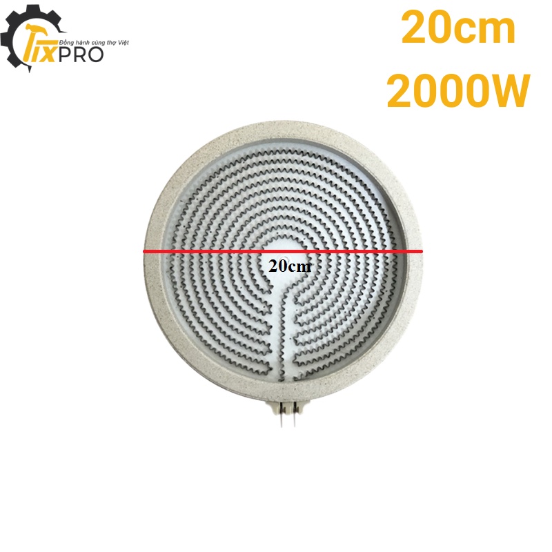 Mâm nhiệt bếp hồng ngoại 20cm 2000W 1 vòng nhiệt loại tốt