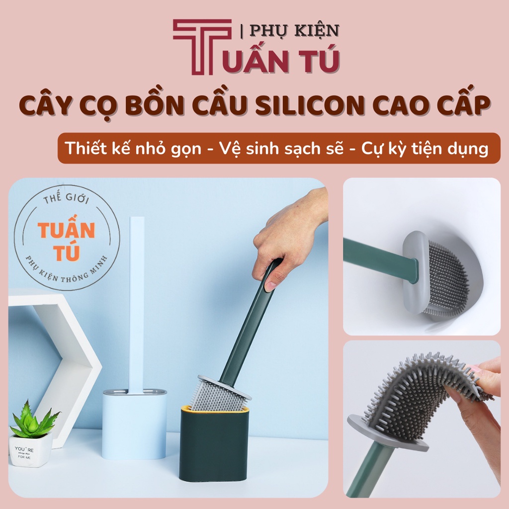 Cây cọ bồn cầu vệ sinh phòng tắm toilet silicon chất lượng cao