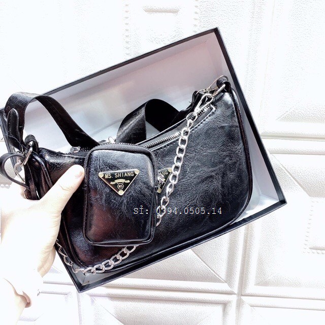 Bộ 2 Túi Ví Đeo Chéo ♥️XẢ KHO♥️ Set Túi Nữ PRARA Da Mềm Phong Cách Hàn QuốcHQ149