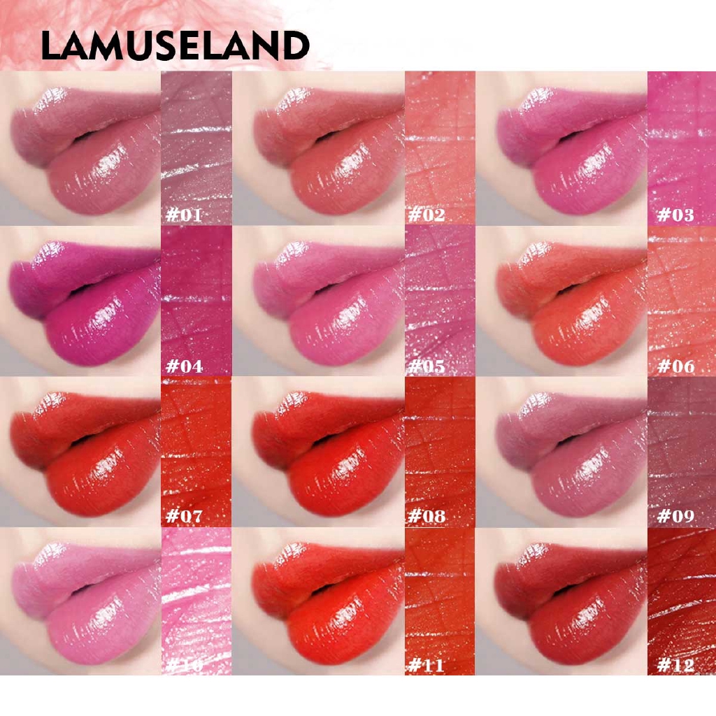 LAMUSELAND Makeup Lip Gloss and Waterproof Black Eyeliner Pen LAS402 Set 12Pcs/Set | BigBuy360 - bigbuy360.vn