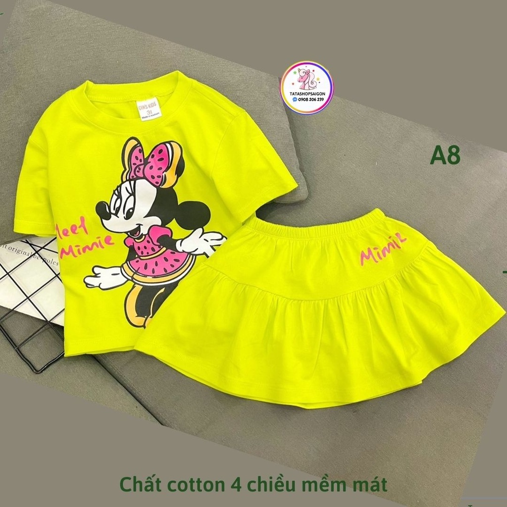 A8 Set bộ váy cho bé gái size đại thun cotton mềm mát 22 đến 40kg