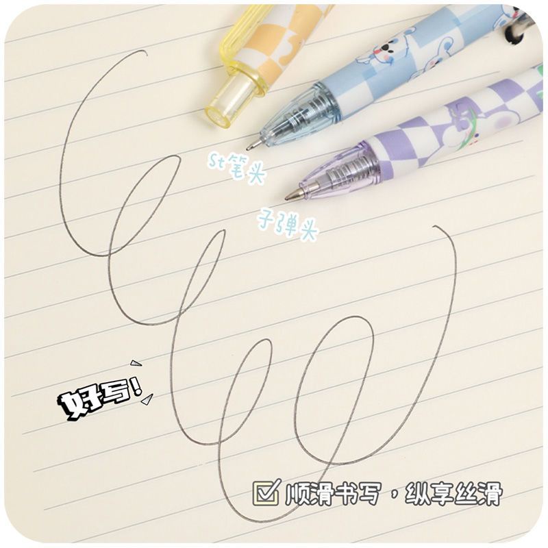 Bút Bi Mực Đen Dạng Nhấn Nhanh Khô Tiện Dụng Cho Học Sinh