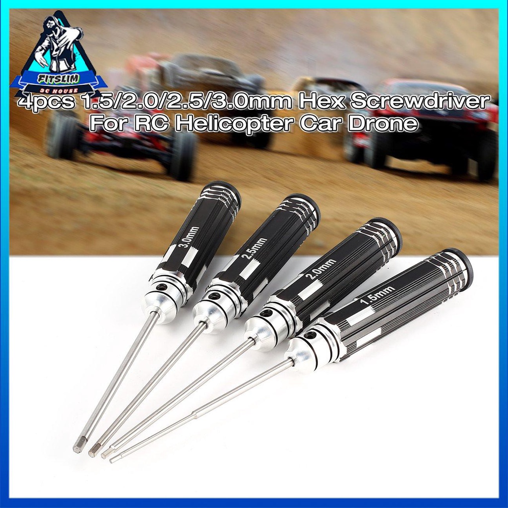 Bộ 4 Tua Vít Lục Giác 1.5 2.0 2.5 3.0mm Cho Xe Hơi, Trực Thăng Điều Khiển Từ Xa