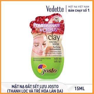 ❤️ mặt nạ đất sét đỏ và lựu josto 15ml