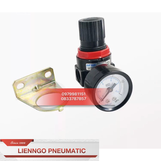 Bộ van điều áp điều chỉnh áp suất AR2000 ren 13mm khí nén có đồng hồ + giá treo giá sỉ
