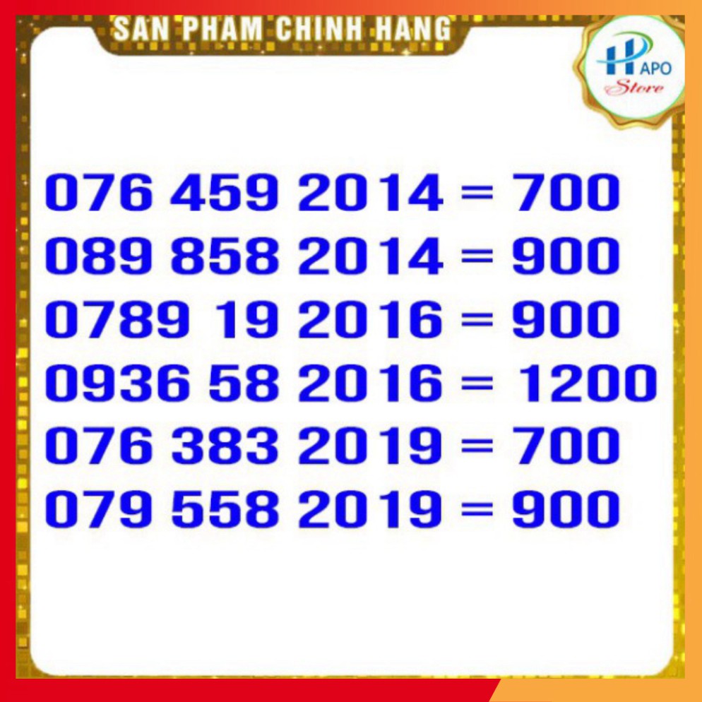 GIÁ SẬP SÀN SIM NĂM SINH GIÁ RẺ TRẢ TRƯỚC MOBIFONE 2 - SIM SỐ ĐẸP - HAPO STORE ..